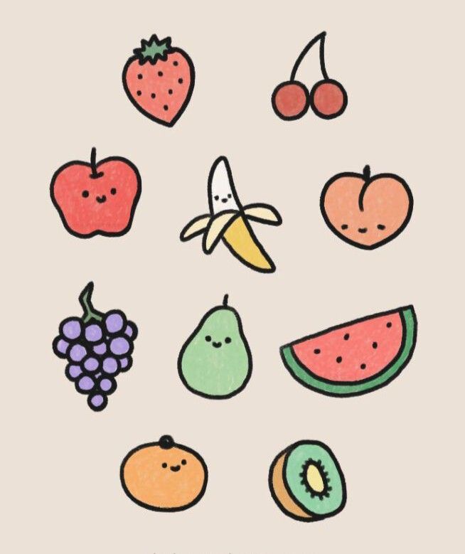 an image of fruits and berries with the words fruit written in different languages on it