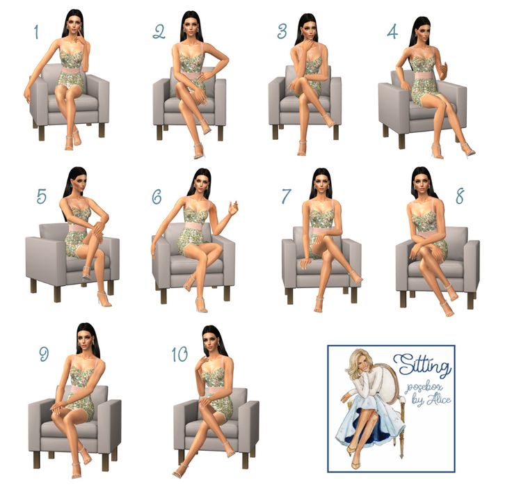 a woman is sitting on a couch and showing her six steps to get into the chair