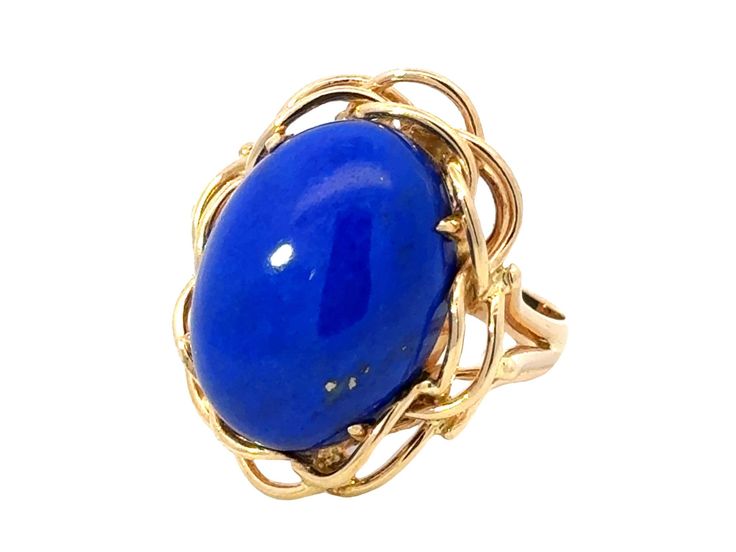 Ring Specifications:Metal: 14k Yellow GoldTotal Weight: 11.0 GramsGemstone: Lapis LazuliLapis Lazuli Measurements: ~20.4 mm x 15 mm x 7.1 mmRing Size: 6.25 (resizable)Stamped: "14K"Condition: Preowned, excellent100% Authentic. Please ask all questions before bidding or making a best offer. International Bidders please contact us before bidding for shipping availability and charges. Classic Blue Oval Opal Ring, Blue 14k Gold Oval Cabochon Rings, 14k Gold Blue Oval Cabochon Rings, Oval Blue Opal Ring In 14k Gold, Elegant Blue Oval Cabochon Signet Ring, Blue Oval Signet Ring For Formal Occasions, Oval Blue Signet Ring In 14k Gold, 14k Gold Blue Cabochon Rings, Blue Cabochon 14k Gold Ring