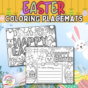 an easter coloring page with the words happy easter