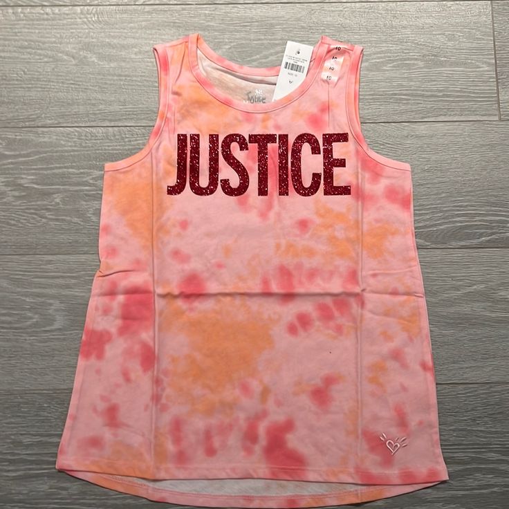 Brand New With Tags Justice Toe Die Tank Top Size 10 Pet Free Smoke Free Home Justice Clothes, Clothes Haul, Kids Tank Tops, Lace Trim Tank Top, Justice Clothing, Justice Shirts, Active Tank Tops, Tanktop Girl, Tank Top Bras