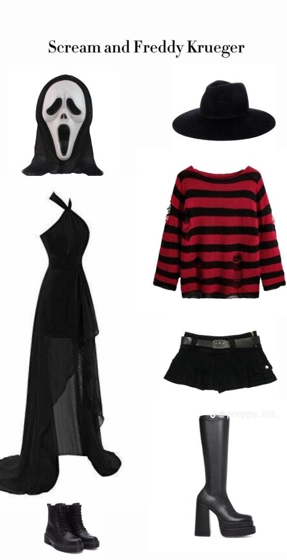 several different types of clothes and hats with text that reads scream and teddy knugger