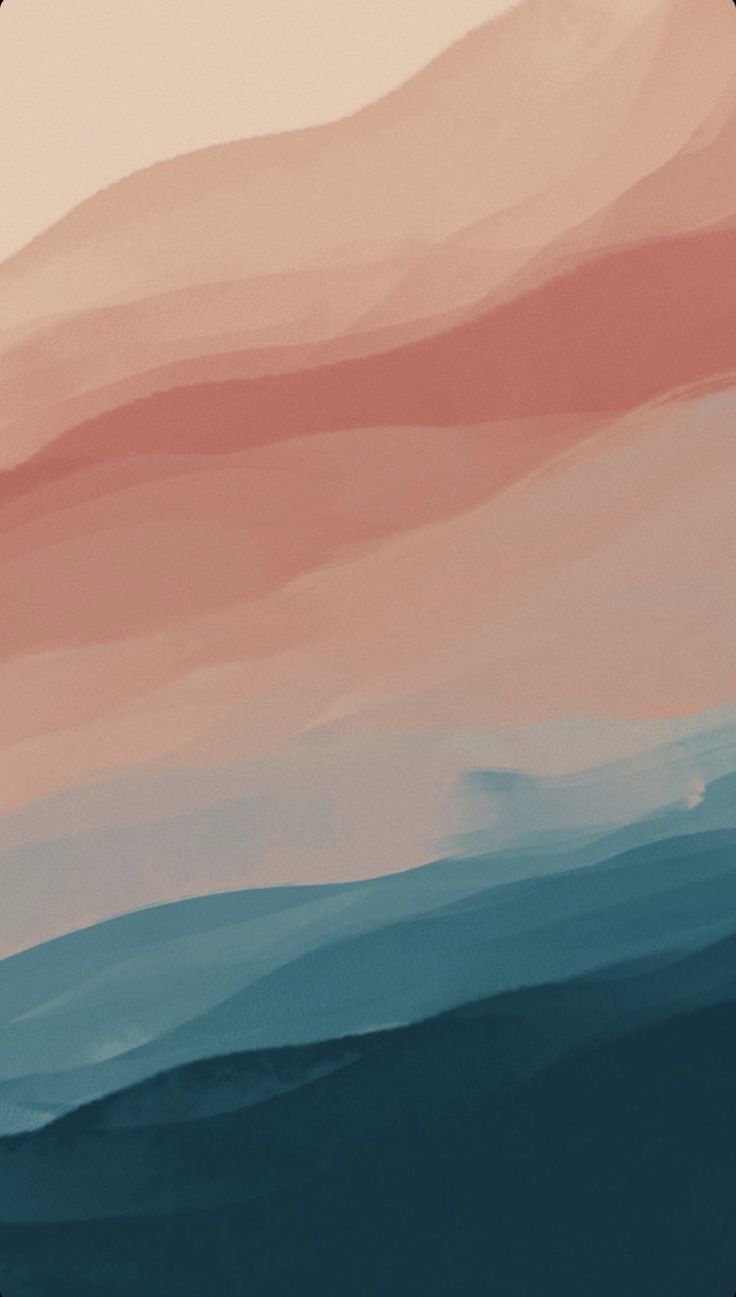 an abstract painting with pink and blue colors