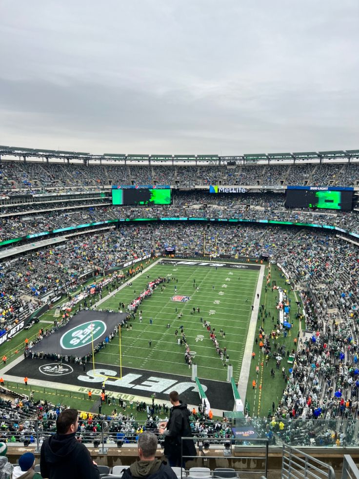 a football stadium filled with lots of people