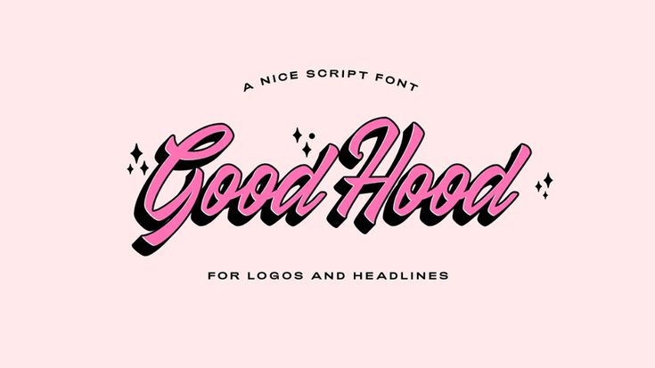 a pink background with the words good hood for logos and headliness