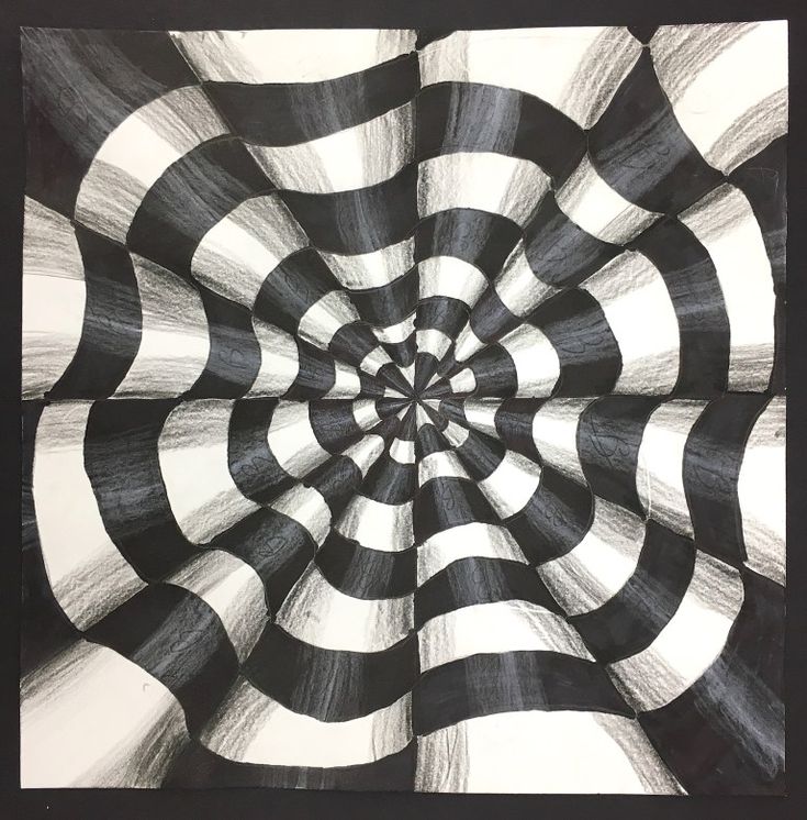 a black and white photo with an abstract design in the center, as if it is going