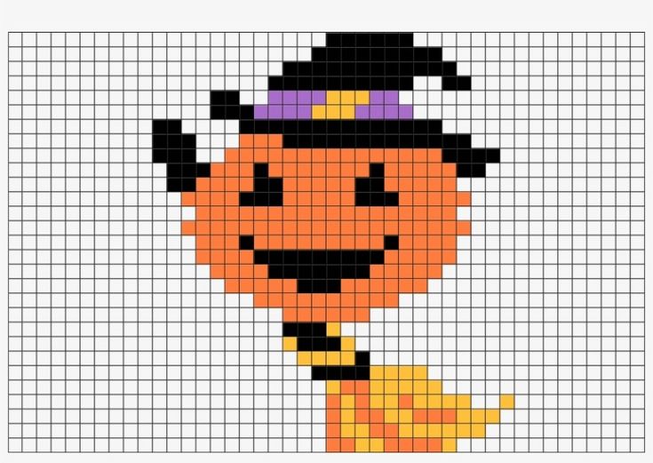 an orange pumpkin with a black hat and scarf on it's head is shown in the form of a cross stitch pattern