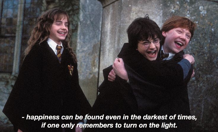 harry potter and his friends hugging each other