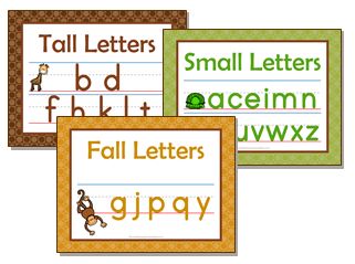 four different types of letters and numbers for children to use in their handwriting workbooks