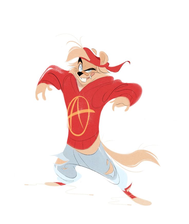 a cartoon character is running with his arms spread out to the side and one hand on his hip