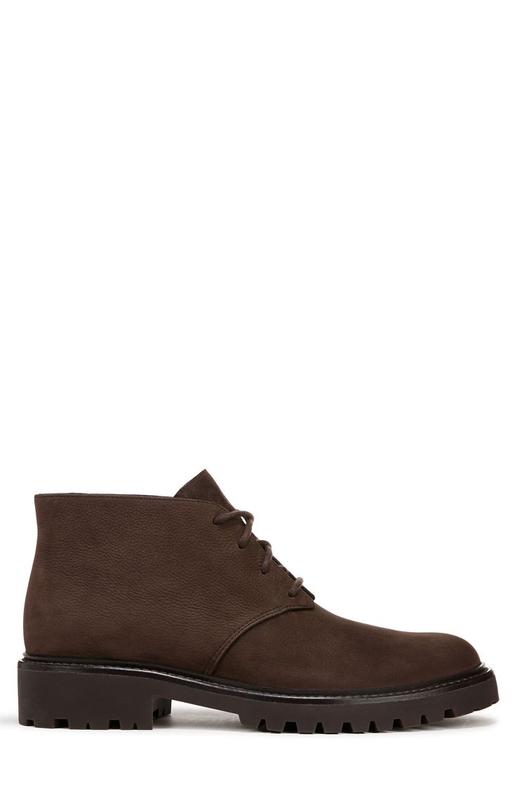 Grounded on a sturdy lugged sole, this updated chukka boot still features the clean lines and simple detailing that make it a versatile, everyday favorite. Lace-up style Leather upper and lining/synthetic sole Imported Brown Lace-up Boots With Lug Sole For Work, Brown Lace-up Work Boots With Lug Sole, Brown Leather Chukka Boots With Lug Sole, Fall Leather Footbed Ankle Chukka Boots, Fall Leather Ankle Chukka Boots, Casual Moc Toe Lace-up Boots For Work, Classic Lace-up Boots With Vibram Sole For Work, Everyday Ankle Boots With Rubber Sole, Leather Chukka Boots With Lug Sole Plain Toe