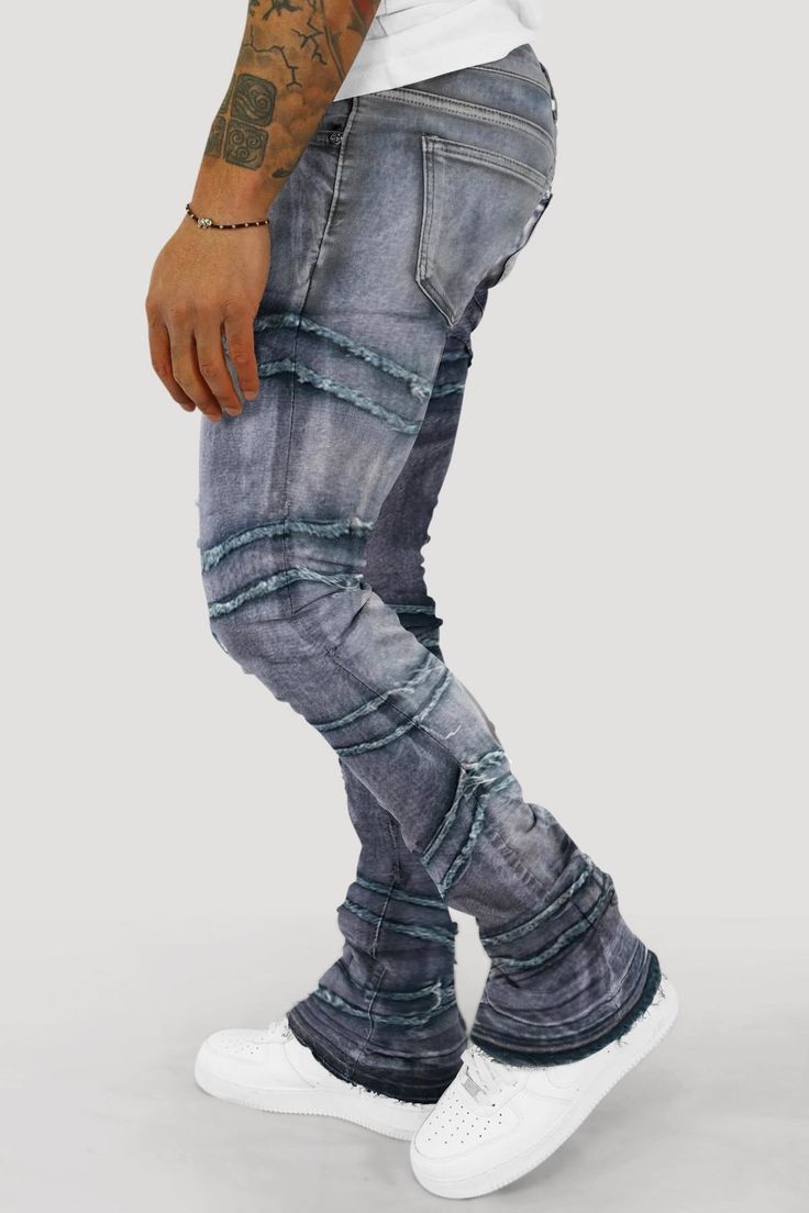 Elevate your denim game with our ZCL premier denim. Durable and designed with a taper fit, these jeans are the perfect combination of fashion and comfort. The reinforced seams and top-quality denim fabric make these jeans built to last, while the attention to detail ensure you're getting the best quality. Upgrade your wardrobe with these must-have drops and bring your denim rotation to new heights. Color: LavenderFit: SkinnyProduct Details:• Stash Design • Shredded Design • Front & Back Pockets• Ripped Stretch Jeans For Streetwear, Stretch Ripped Jeans For Streetwear, Washed Blue Jeans With Frayed Hem For Streetwear, Urban Stretch Washed Jeans, Fitted Washed Jeans For Streetwear, Stretch Washed Jeans For Streetwear, Stretch Distressed Denim Blue Jeans, Urban Stretch Washed Bottoms, Urban Style Stretch Washed Bottoms