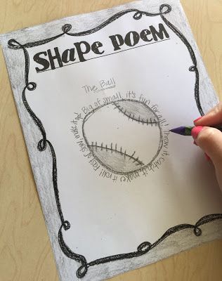 someone is drawing a shape poem on paper