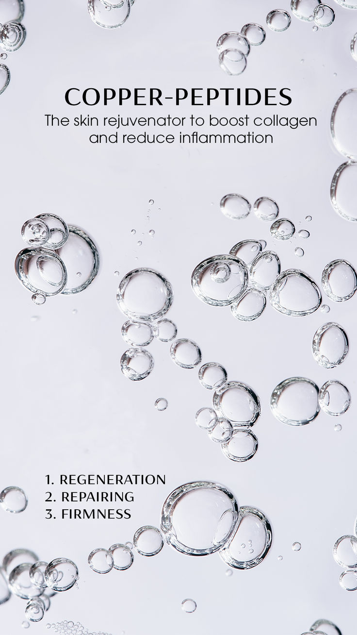 TYPE OF INGREDIENT: Peptide
MAIN BENEFITS: Copper-Peptides in skincare are responsible for firmness, regeneration and healing of skin blemishes. With its effects it is a prominent part of anti-aging as well as lowering inflammation.
WHO SHOULD USE IT: everyone, especially people who are looking for plumper skin and a stronger skin barrier. 

#M2Beauté #DiscoveryourBeauté #TrueBeautyNow #BrowCare #BrowGrowth #BrowTransformation #Browroutine #LashCare #LashGrowth #LashTransformation #BeautyRoutine Brow Routine, Brow Care, Lower Inflammation, Copper Peptides, Lash Growth, Skin Blemishes, Beauty Routines, Anti Aging, Beautiful Hair