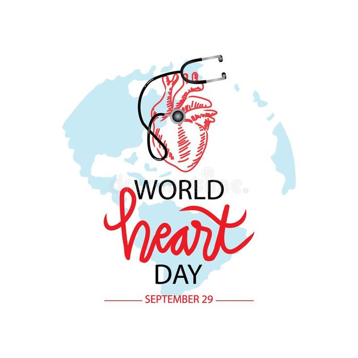 the world heart day logo with a stethoscope on it and an inscription in red