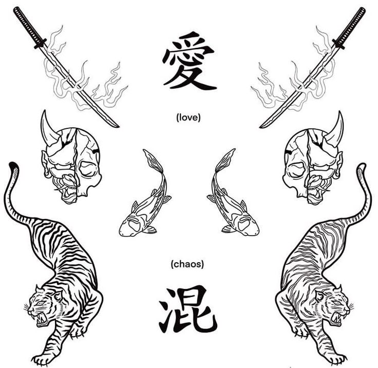 chinese zodiac symbols with tiger, lion and dragon