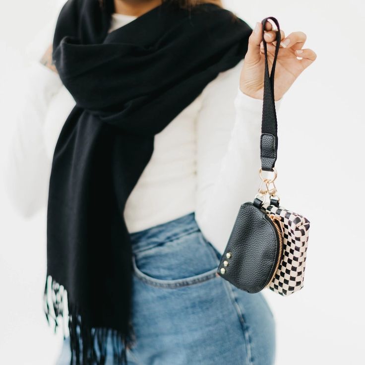 Hands-free and fashionable wristlet holds all your essentials - cash, cards, lip gloss, and more! Dual Pouch Wristlet, Nora Fleming Minis, Curvy Girl Dress, Boys Pjs, Girls Pjs, Pajama Dress, Graphic Tops, Sunglasses Branding, Winter Accessories