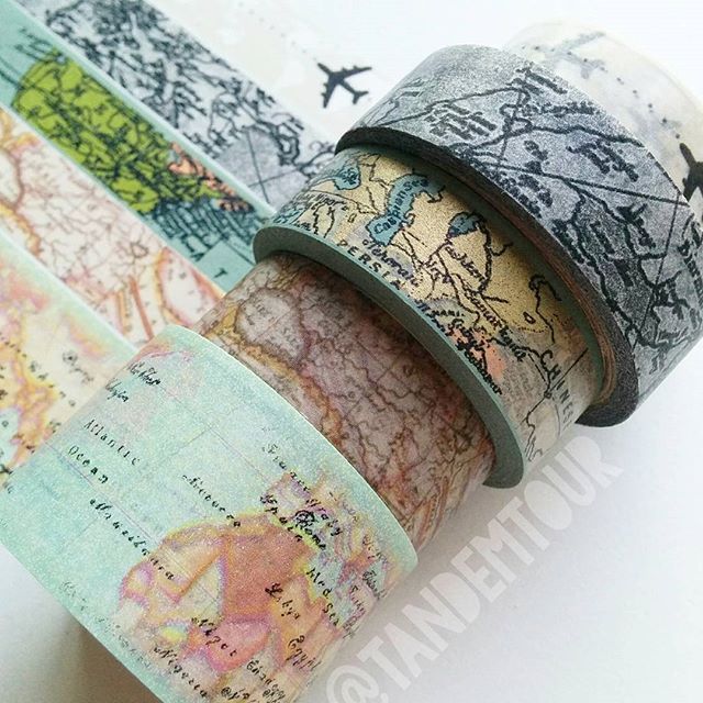 three rolls of map tape sitting on top of each other