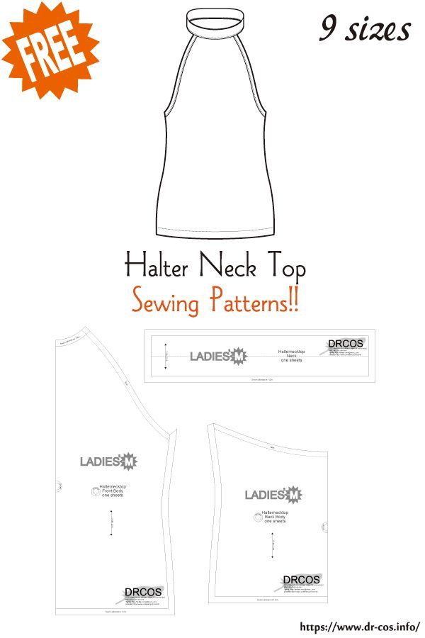 the halter neck top sewing pattern is shown with instructions for how to sew it