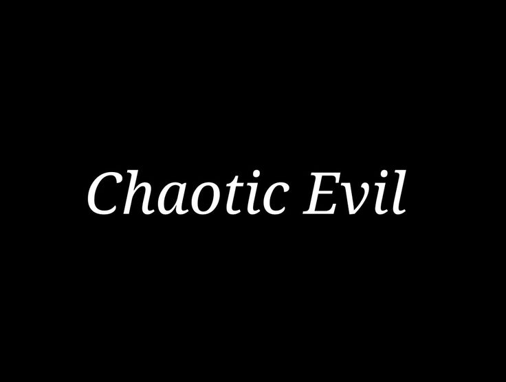 the logo for chaotic evil on a black background