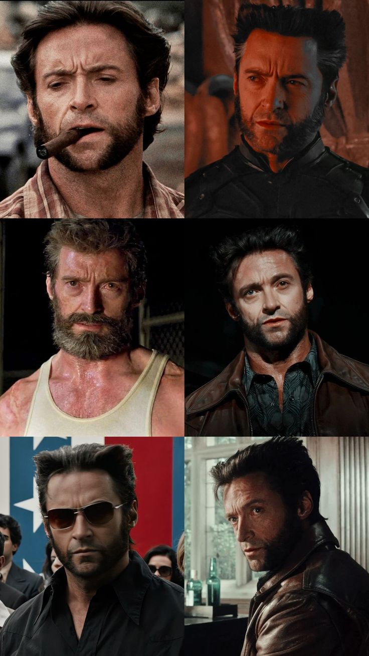 many different pictures of men with beards