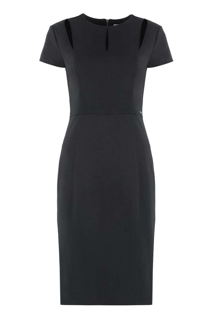 Cut-out front details96% polyester, 4% elastaneComposition: 96% % Polyester, 4% % Elastane Knee-length Elastane Mini Dress With Flattering Silhouette, Elegant Stretch Calvin Klein Dress, Formal Stretch Elastane Bodycon Dress, Formal Stretch Bodycon Dress, Flattering Knee-length Elastane Dresses, Stretch Elastane Bodycon Office Dress, Workwear Midi Mini Dress In Elastane, Flattering Elastane Bodycon Dress, Stretch Elastane Bodycon Dress For Office