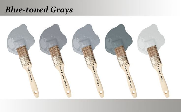 four different types of paint brushes with the words red - toned grays on them