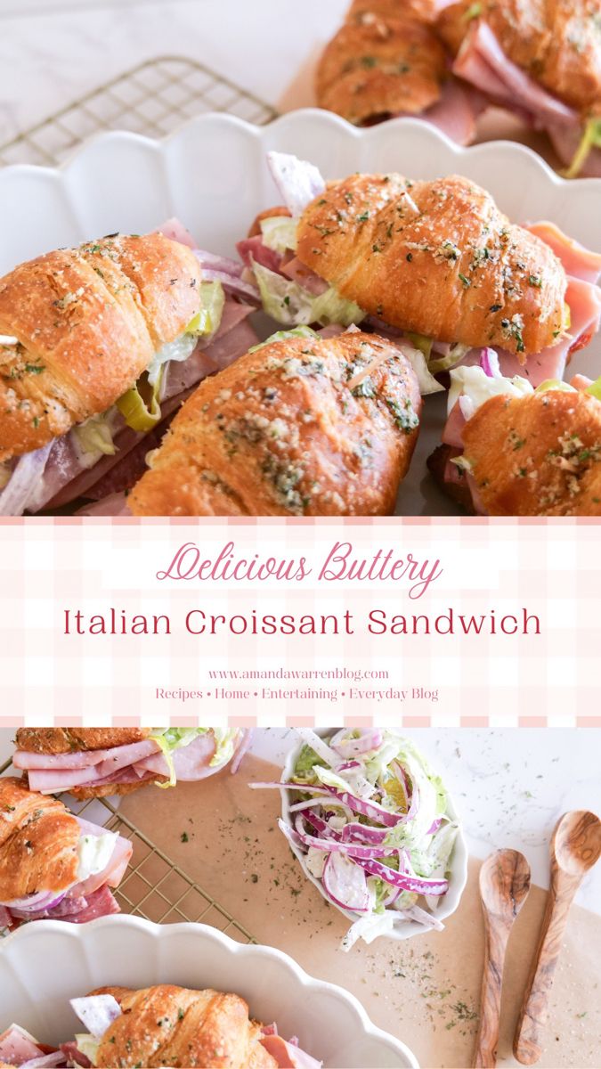 the italian croissant sandwich is ready to be eaten