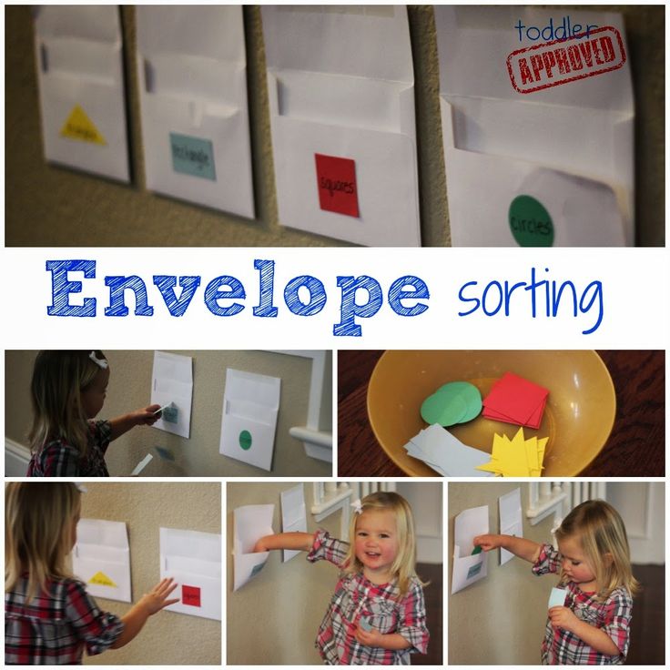 a collage of photos showing children making envelopes