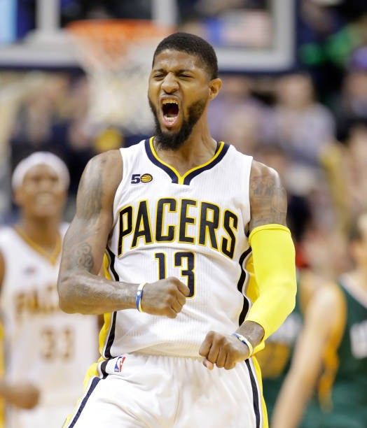 the pacers'james paul reacts to his team's play