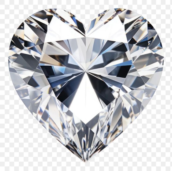 a heart shaped diamond on a white background png, transparent and no background for you to