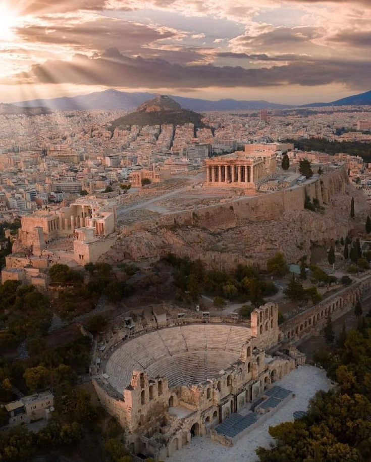 an aerial view of the acrobatic arena in the ancient city of rome