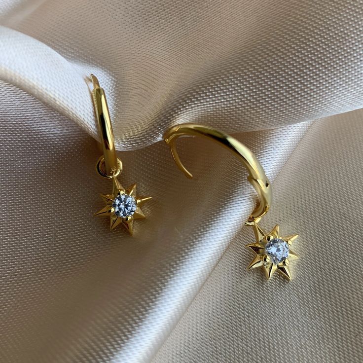 14K Gold plated 925 Sterling Silver Star hoop earrings. Minimalist style. Everyday jewelry made with love. ...............................DETAILS• 14K Gold Plated • 925 Sterling Silver • AAA Cubic Zirconia Stone• Also available in 14K White Gold...............................MEASURESHoop Diameter: 16mm (1.6cm) Charm Size:10mm (1cm) Celestial Style Gold-plated Yellow Gold Hoop Earrings, Celestial Style Yellow Gold Plated Hoop Earrings, Everyday Gold Star Huggie Earrings, Gold Celestial Huggie Earrings For Everyday, Everyday Gold Star-shaped Hoop Earrings, Gold Plated Star Hoop Earrings Tarnish Resistant, Gold Plated Star Hoop Earrings, Gold-plated Hoop Earrings With Star Charm, Star-shaped Tarnish Resistant Hoop Earrings For Everyday