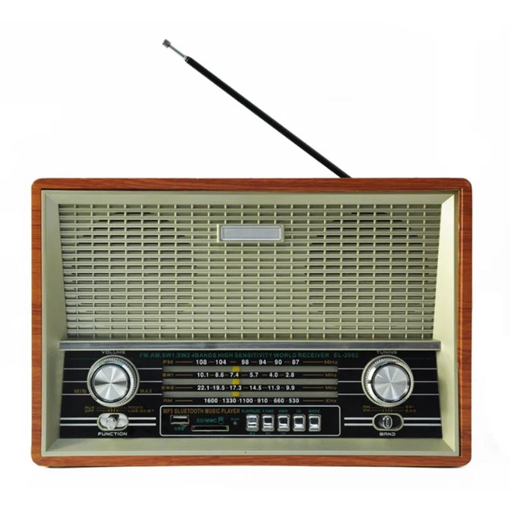 an old fashioned radio is shown on a white background