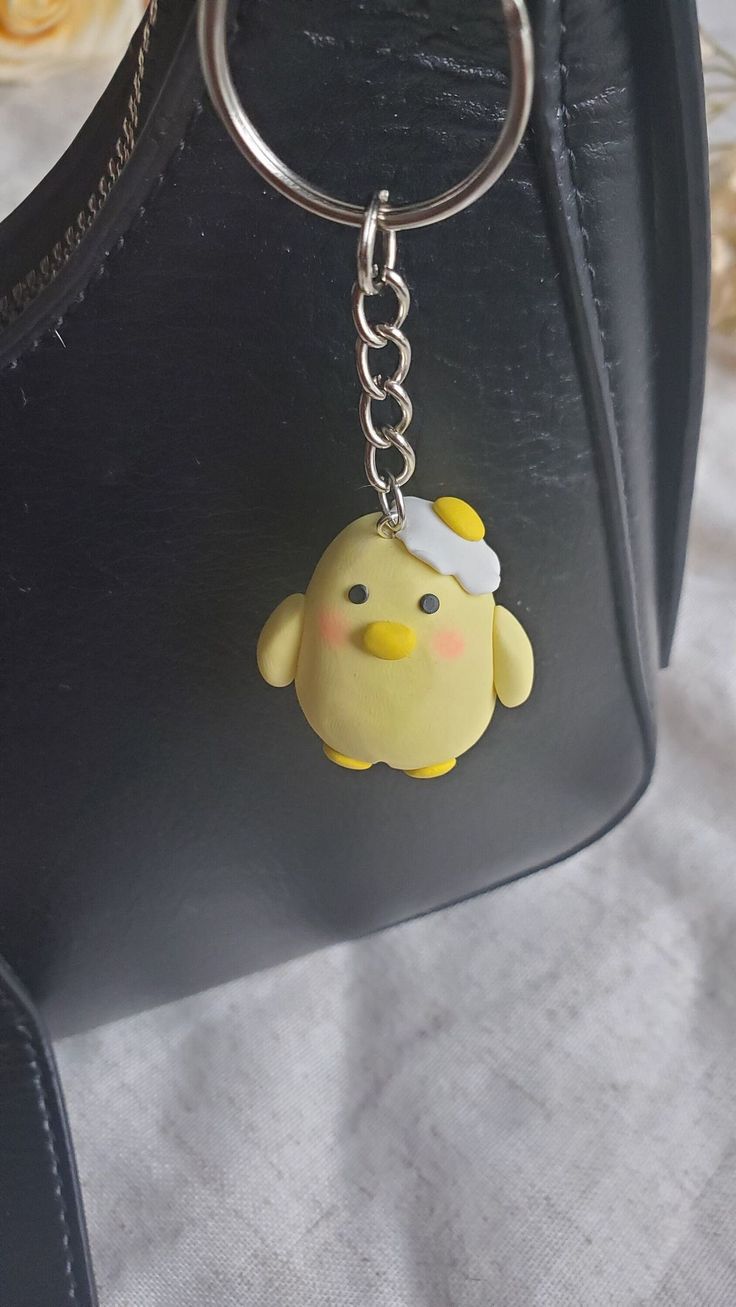 a keychain with a cartoon character on it