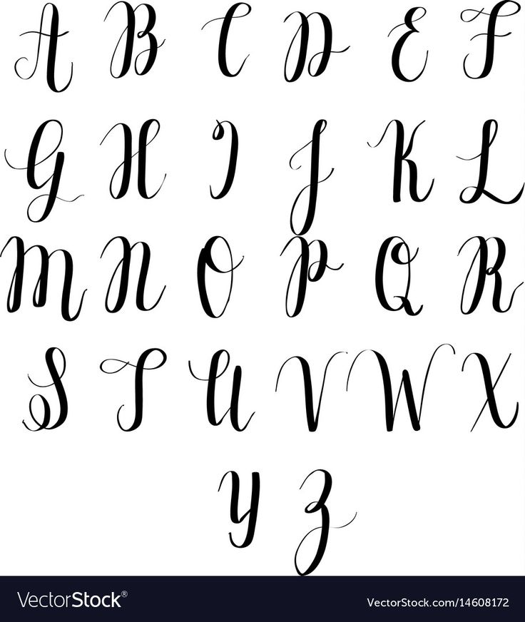 handwritten alphabet with capital letters and numbers