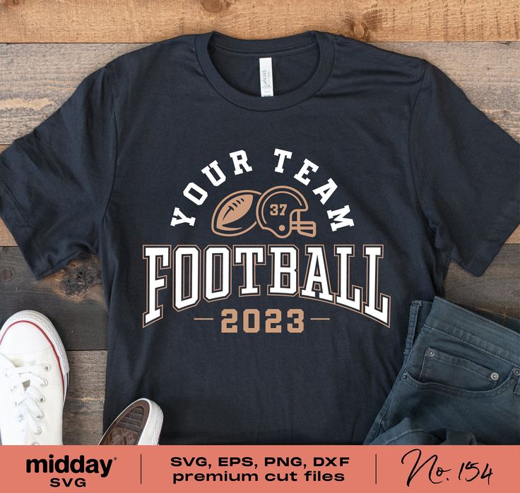 a t - shirt that says your team football on the front, and next to it is