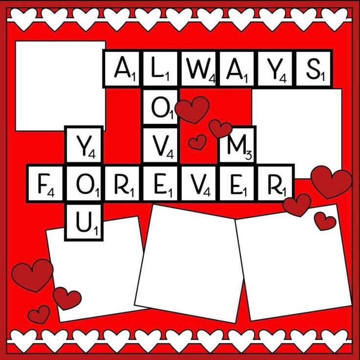 valentine's day scrabbles with hearts and letters that spell out the word always