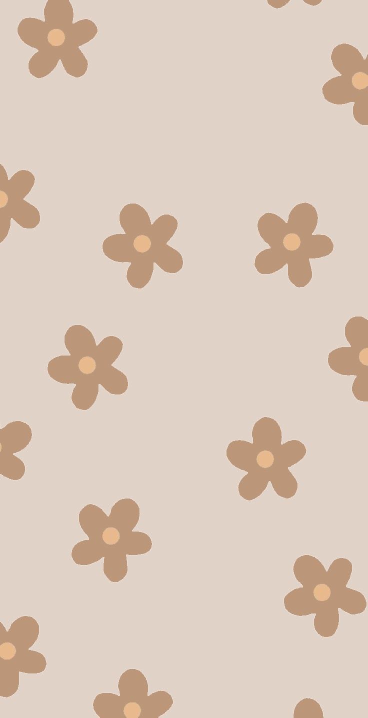 an image of a flower pattern in brown and tan colors on a beige background for wallpaper