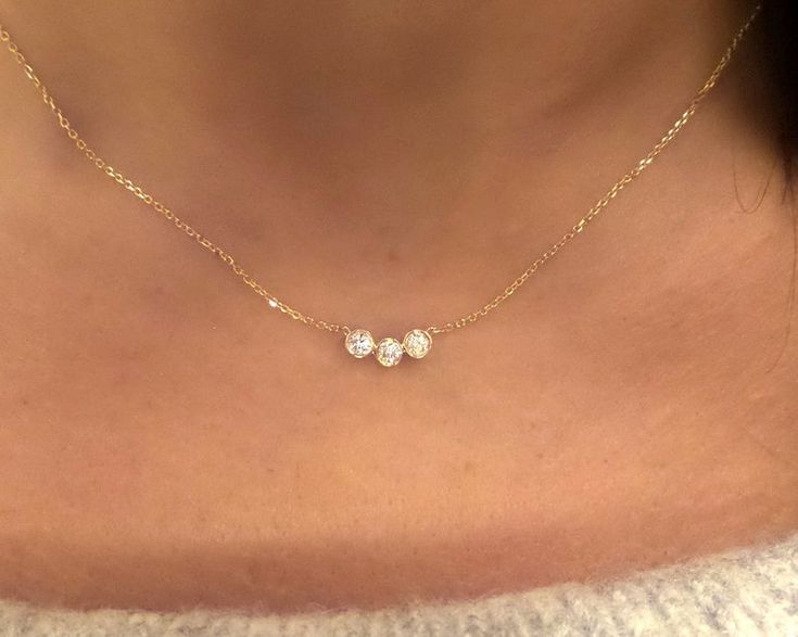 Diamond Necklace Bridal, Baguette Diamond Necklace, Floating Diamond Necklace, Bridal Diamond Necklace, Dainty Diamond Necklace, Floating Necklace, Diamond Necklace Designs, Bezel Necklace, Necklace Bridal