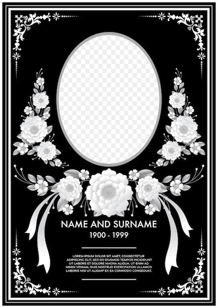 a black and white floral frame with flowers on the border, for an event or party