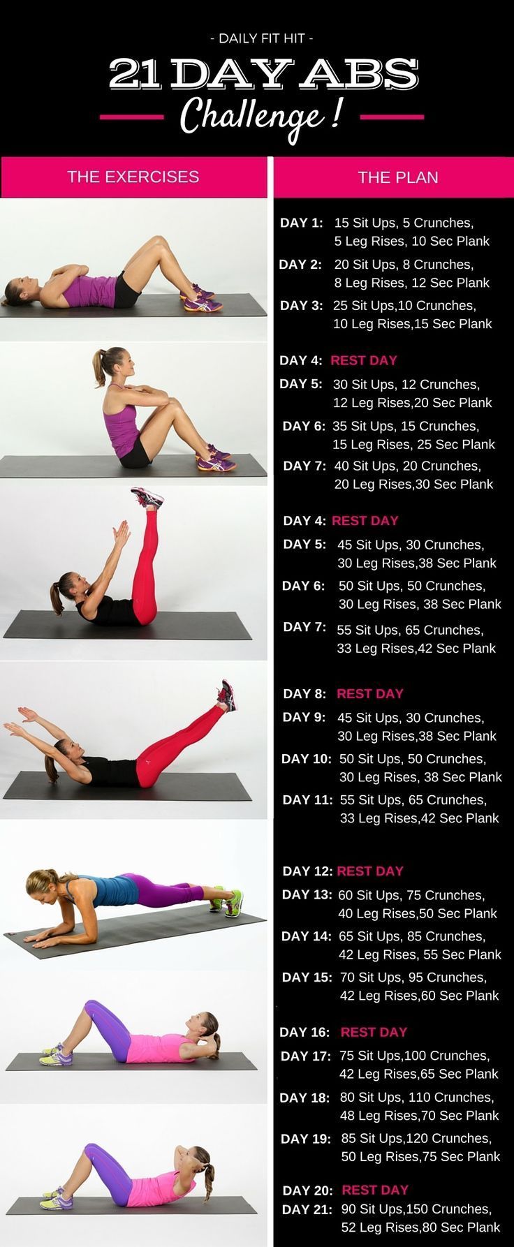 a poster showing the different exercises to do