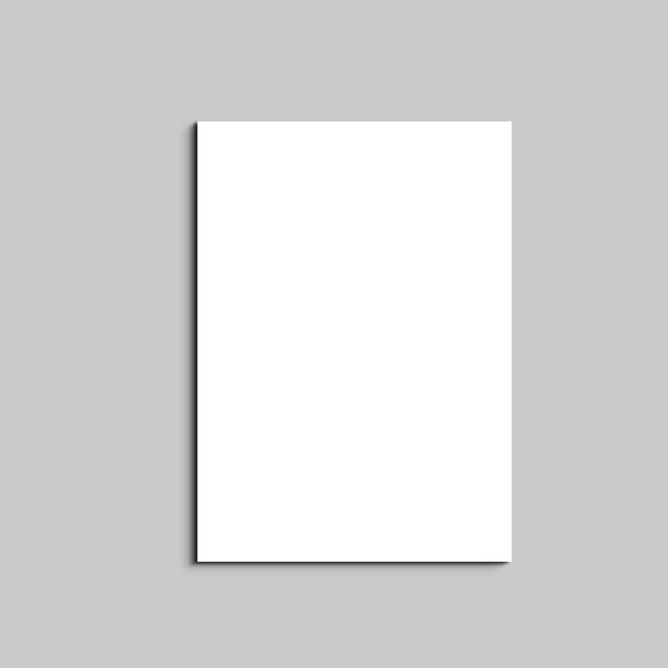 an empty white square piece of paper on a gray background