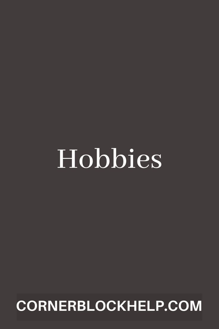 the words hobbiess are in white on a black background with a gray border