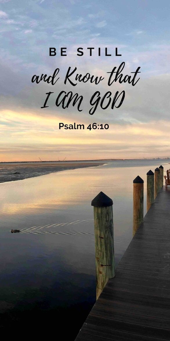 a pier with the words be still and know that i am god