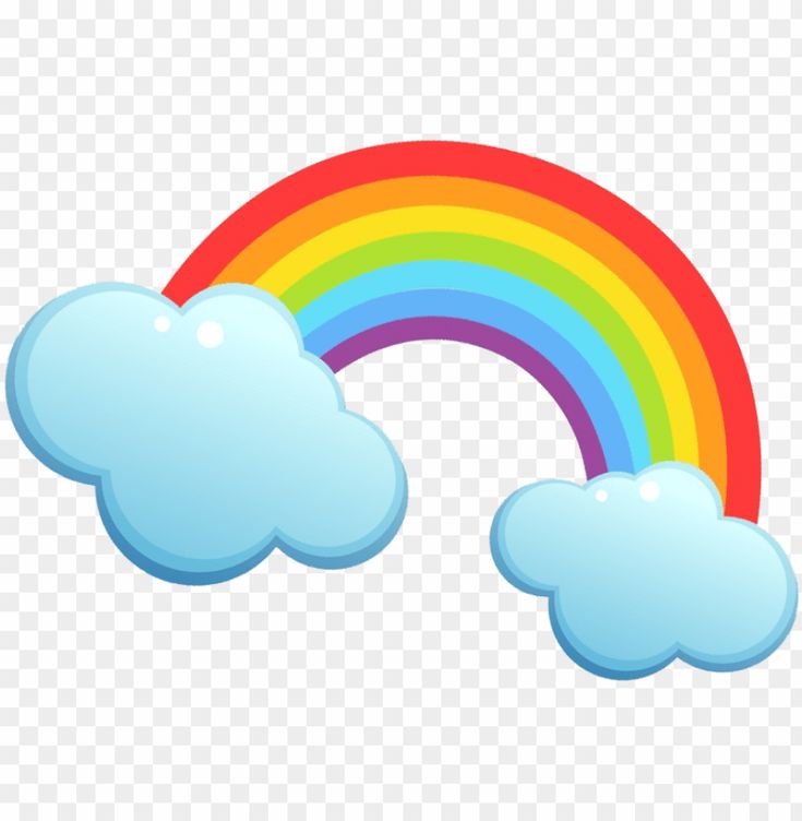 a rainbow and clouds on a transparent background