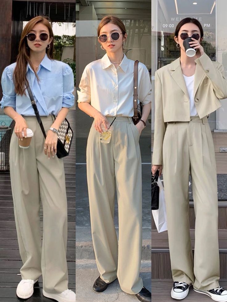 00s Mode, Korean Outfit Street Styles, Casual College Outfits, Korean Casual Outfits, Everyday Fashion Outfits, Casual Day Outfits, Elegante Casual, Mode Casual, Classy Work Outfits