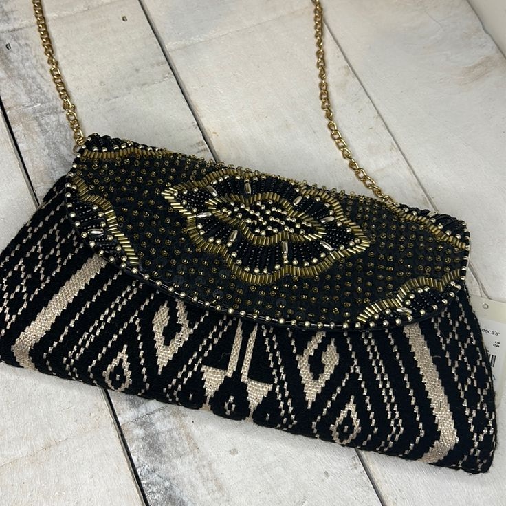 New With Tags Top Flapwith Magnetic Snap Closure. - Non Adjustable Chain Strap. - Spot Clean. - 10” W X 5.5” Elegant Beaded Bags For Festival, Round Straw Bag, Cat Wallet, Sequin Purse, Tassel Purse, Mini Crossbody Purse, Purse Brands, Croc Print, Quilted Crossbody Bag