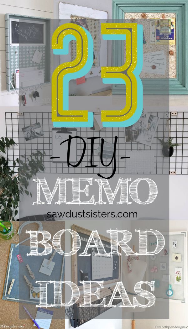 the words 23 diy memo board ideas are shown