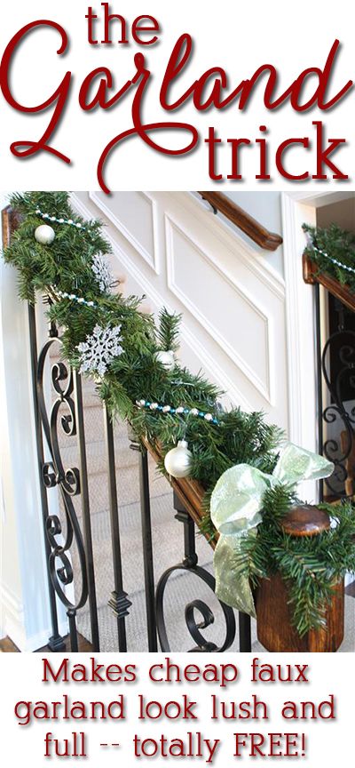 the garland trick makes cheap faux garland look lush and full - totally free